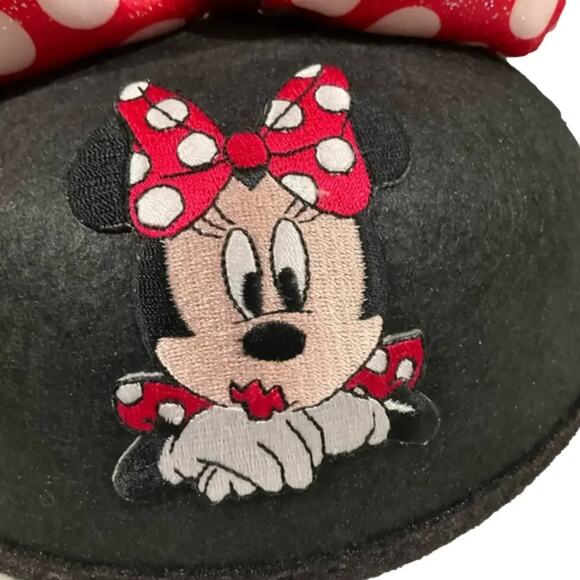 Disney's Adult Minnie Mouse Glitter Polka Dot Bow Mouse Ears Hat Cap Size NWT - Picture 5 of 10